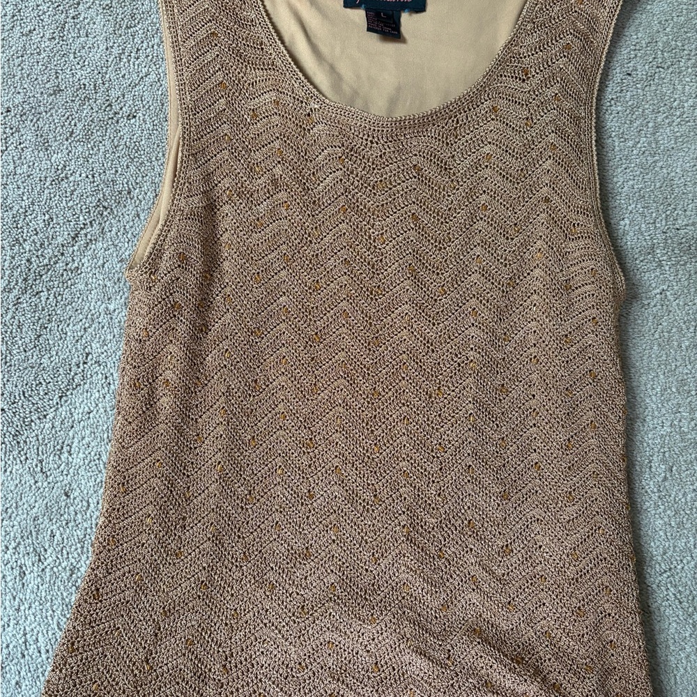 Francesca's Collections Tan Knit Tank Top